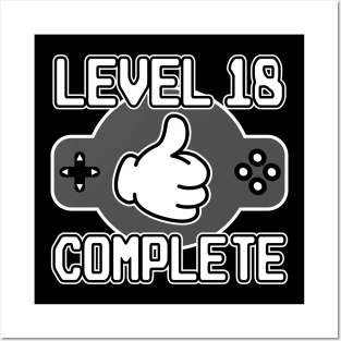 Level 18 Complete 18th Birthday 18 Years Gamer 2002 Posters and Art